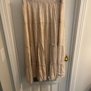 Chic Beige Tiered Maxi Skirt